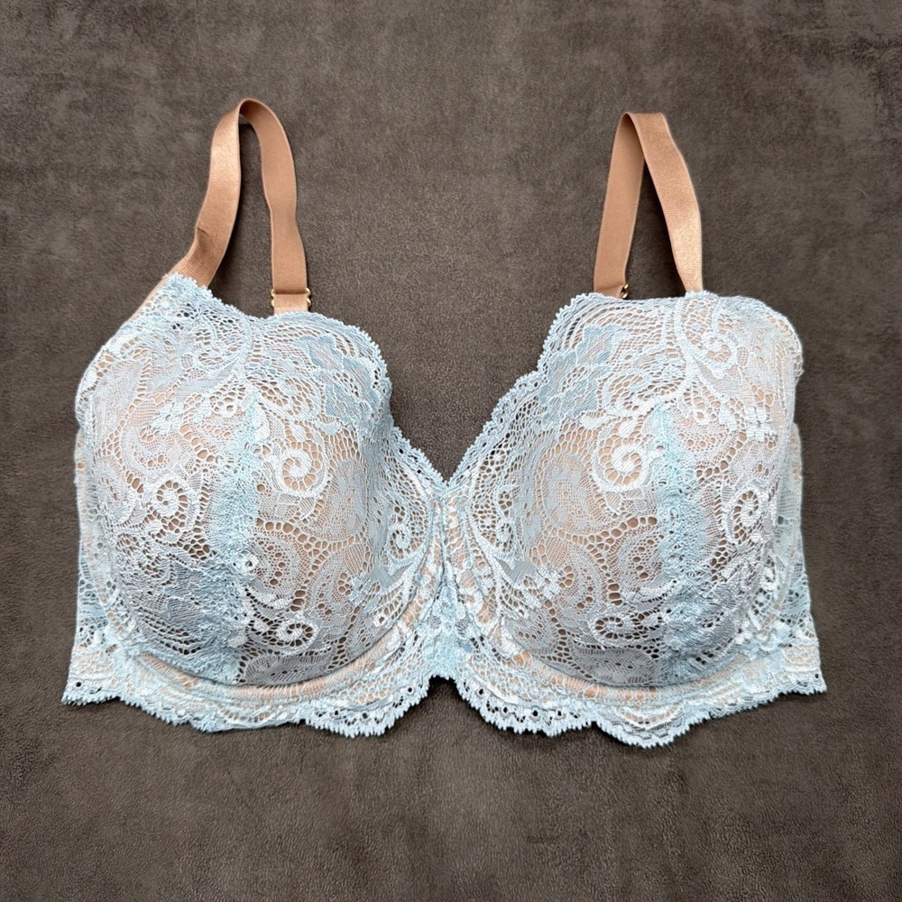 Thirdlove 24/7 Lace Balconette Bra Aqua Blue Size 32F
